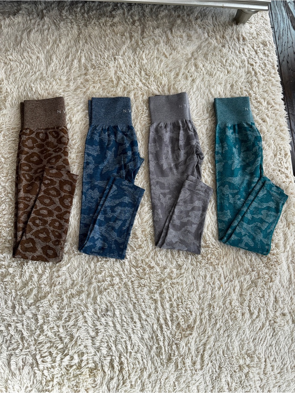 NVGTN Camo Leggings lot- Brown, Blue, Gray, Teal